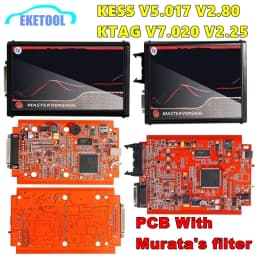 KESS V2.80 V5.017 KTAG 4LED V7.020 V2.25 Online Red PCB No Token OBD2 Manager V2 ECU Programmer Tool Murata's Filter