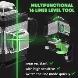 4D 16 Lines Laser Level Self-Leveling Laser Level 360 Omnidirectional Ground and Wall Sticker Vertical Horizontal Oblique Line