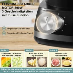 Topstrong 800W 8-in-1 Meat Grinder 3 Speeds Kitchen Food Processor EUFP421