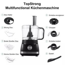 Topstrong 800W 8-in-1 Meat Grinder 3 Speeds Kitchen Food Processor EUFP421