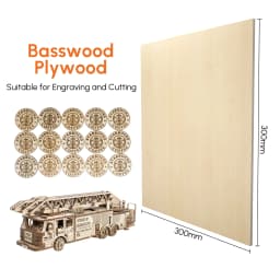10 Pack Basswood Sheets for Crafts-30x30cm 3mm Thick Plywood Sheetswith Smooth Surfaces-Unfinished Squares Wood Boards Laser Cut