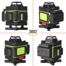 16 Lines Level Multifunctional Tool Vertical Horizontal Line with Self-leveling Function with 1.2M 3-Heights Adjustable Alloy Ex