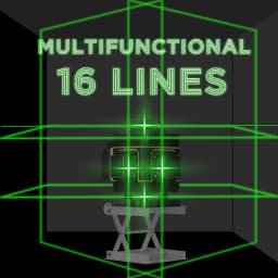 16 Lines Level Multifunctional Tool Vertical Horizontal Line with Self-leveling Function with 1.2M 3-Heights Adjustable Alloy Ex