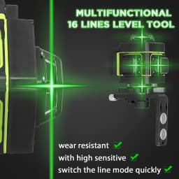 16 Lines Level Multifunctional Tool Vertical Horizontal Line with Self-leveling Function with 1.2M 3-Heights Adjustable Alloy Ex
