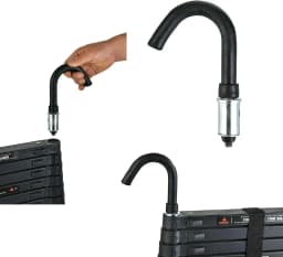DayPlus 20.3FT/6.2m Telescopic Step Ladder Folding Multi-Purpose with Removable Hook Aluminium Non-Slip Extendable Robust