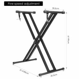 Electronic Piano Keyboard X-Type Universal Stand Double-Braced Folding Stool Seat Chair Bench with Locking Straps Adjustable