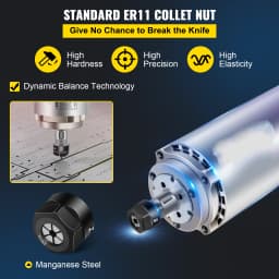SucceBuy Air Cooled Spindle Motor 0.8KW/1.5KW/2.2KW/3KW/ 4KW ER11/ER20/ER25 Collect for CNC Router Engraving Milling Machine Use
