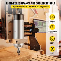 SucceBuy Air Cooled Spindle Motor 0.8KW/1.5KW/2.2KW/3KW/ 4KW ER11/ER20/ER25 Collect for CNC Router Engraving Milling Machine Use