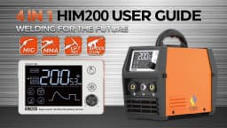 HITBOX MIG Welder 4 in 1 Stick/MMA Flux Core MIG Lift TIG Support Spool Gun Semi-Automatic Welding Machine Non Gas Soldering Inverter Welder for 1KG Welding Wire HIM200
