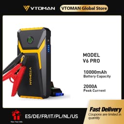 VTOMAN V6 Pro Car Jump Starter Power Bank 2000A Car Battery Charger Auto Emergency Booster Starting Device Jump Starter