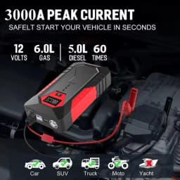 GKFLY 2000A 3000A 4000A Car Jump Starter Big Power Bank Car Battery Booster 12V Car Starting Device for Petrol 6.0L Diesel 5.0L