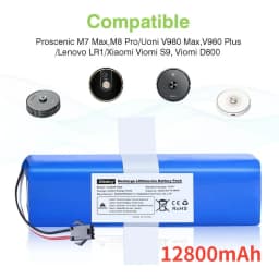 Rechargeable Battery 14.4V 6800mAh For XiaoMi Lydsto R1,Viomi S9,Proscenic M7 Pro,Lenovo LR1 Replacement Li ion Battery Pack