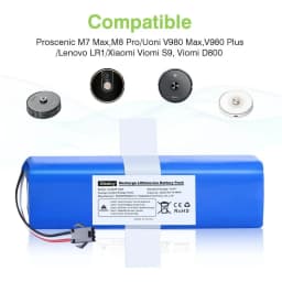 Rechargeable Battery 14.4V 6800mAh For XiaoMi Lydsto R1,Viomi S9,Proscenic M7 Pro,Lenovo LR1 Replacement Li ion Battery Pack