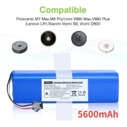 Rechargeable Battery 14.4V 6800mAh For XiaoMi Lydsto R1,Viomi S9,Proscenic M7 Pro,Lenovo LR1 Replacement Li ion Battery Pack