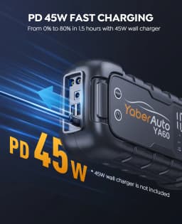 6000A Jump Starter 150W DC PD45W Car Battery Charger 3.3 LED Screen 600 Lumens Flashlight Battery Charger Super Starting Device