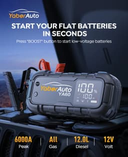 6000A Jump Starter 150W DC PD45W Car Battery Charger 3.3 LED Screen 600 Lumens Flashlight Battery Charger Super Starting Device