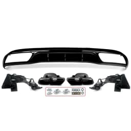 For Mercedes Benz C Class W205 C300 Base Sedan NON AMG Rear Diffuser+Exhaust Tips 2015-2018 Classic Model Rear Bumper