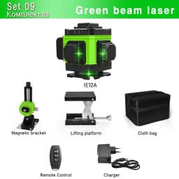 CLUBIONA IE12S Laser Level 12 Lines 3D Self-Leveling 360 Horizontal And Vertical Cross Super Powerful Green Laser Beam Line