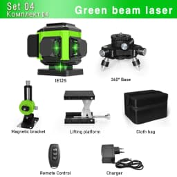 CLUBIONA IE12S Laser Level 12 Lines 3D Self-Leveling 360 Horizontal And Vertical Cross Super Powerful Green Laser Beam Line