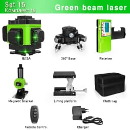CLUBIONA IE12S Laser Level 12 Lines 3D Self-Leveling 360 Horizontal And Vertical Cross Super Powerful Green Laser Beam Line