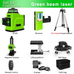 CLUBIONA IE12S Laser Level 12 Lines 3D Self-Leveling 360 Horizontal And Vertical Cross Super Powerful Green Laser Beam Line