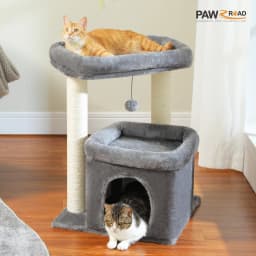 Cat Tree Tower for Indoor Cats with Private Cozy Cat Condo Double Large Perch with Scratching Posts for Kitten