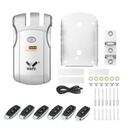 Wafu 019 Remote Control Door Lock Smart Lock Remote Control Invisible Locks Electronic Wireless Keyless Door Locks Dealbolt Lock