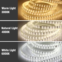 220V LED Strip 2835 High Safety High Brightness 180LEDs/m3000K 4000K 6000K Flexible LED Light Outdoor Waterproof LED Strip Light