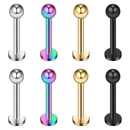 Wholesale 100 PCS/Lot Titanium Steel Labret Lip Piercing Jewelry Earrings for Women Men Piercing Tragus Snug Daith Earring