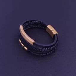 TYO New Stainless Steel Black Multilayer Genuine Leather Bracelet For Men Magnetic Clasp Button Vintage Braid Bangle Jewelry