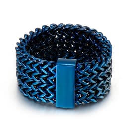 Fongten Men Ring Stainless Steel Mesh Chain Charm Rings For Men Hip Hop Finger Multiple Color Jewelry