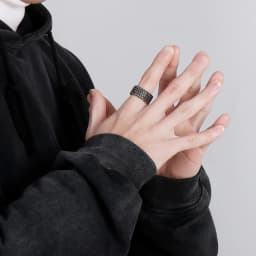 Fongten Men Ring Stainless Steel Mesh Chain Charm Rings For Men Hip Hop Finger Multiple Color Jewelry