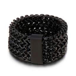 Fongten Men Ring Stainless Steel Mesh Chain Charm Rings For Men Hip Hop Finger Multiple Color Jewelry