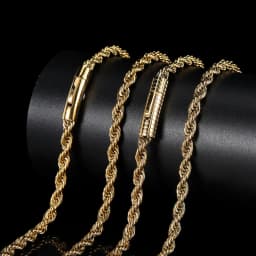6mm Rope Chain Necklace Stainless Steel Never Fade Waterproof Choker Men Women Jewelry Gold Color Chains Gift
