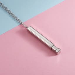 Fnixtar 5Pcs Hidden Pendant Necklace Mirror Polish Stainless Steel Cable Chain Necklace For Women's Men's Lovers Fashion Gifts