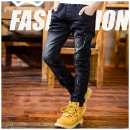 IENENS Kids Boys Jeans Baby Clothes Classic Pants Children Denim Clothing Infant Boy Casual Bowboy Bottoms Trousers 4-11 Years