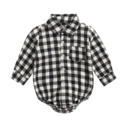 Sanlutoz Plaid Cotton Baby Boys Bodysuits Long Sleeve Baby Clothes Fashion Newborn Bodysuit for Boy