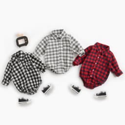 Sanlutoz Plaid Cotton Baby Boys Bodysuits Long Sleeve Baby Clothes Fashion Newborn Bodysuit for Boy