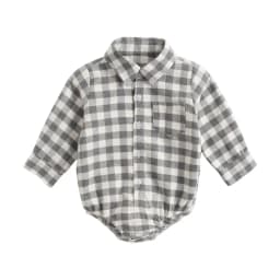 Sanlutoz Plaid Cotton Baby Boys Bodysuits Long Sleeve Baby Clothes Fashion Newborn Bodysuit for Boy