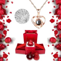 I Love You Necklace With Rose Gifts Box 100 Languages Projection Pendant Jewelry For Girlfriend 2023 New In Romantic Accessories
