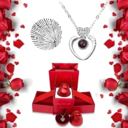 I Love You Necklace With Rose Gifts Box 100 Languages Projection Pendant Jewelry For Girlfriend 2023 New In Romantic Accessories