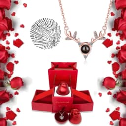 I Love You Necklace With Rose Gifts Box 100 Languages Projection Pendant Jewelry For Girlfriend 2023 New In Romantic Accessories