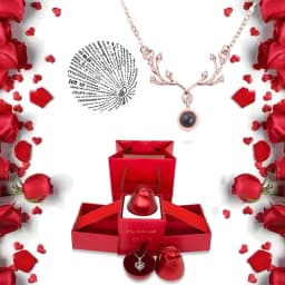 I Love You Necklace With Rose Gifts Box 100 Languages Projection Pendant Jewelry For Girlfriend 2023 New In Romantic Accessories