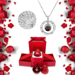 I Love You Necklace With Rose Gifts Box 100 Languages Projection Pendant Jewelry For Girlfriend 2023 New In Romantic Accessories