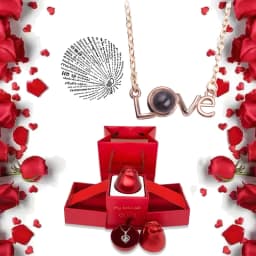 I Love You Necklace With Rose Gifts Box 100 Languages Projection Pendant Jewelry For Girlfriend 2023 New In Romantic Accessories