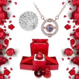 I Love You Necklace With Rose Gifts Box 100 Languages Projection Pendant Jewelry For Girlfriend 2023 New In Romantic Accessories