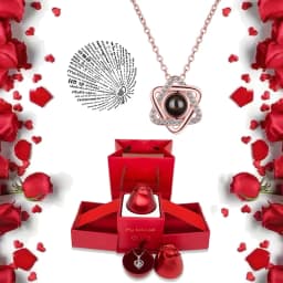 I Love You Necklace With Rose Gifts Box 100 Languages Projection Pendant Jewelry For Girlfriend 2023 New In Romantic Accessories