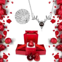 I Love You Necklace With Rose Gifts Box 100 Languages Projection Pendant Jewelry For Girlfriend 2023 New In Romantic Accessories