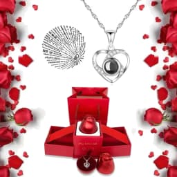 I Love You Necklace With Rose Gifts Box 100 Languages Projection Pendant Jewelry For Girlfriend 2023 New In Romantic Accessories