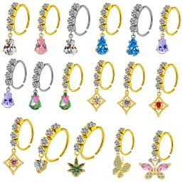 Nose Piercing Nose Ring Stainless Steel Colorful Nose Ring Dangle Nose Rings Piercing Jewelry For Women